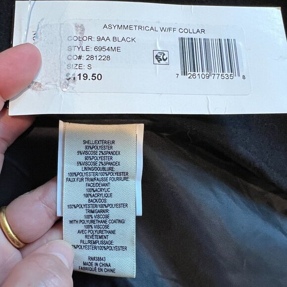 Maralyn & Me Winter Cold Weather Parka Coat Small Black 6954ME-E9 - Picture 7 of 9